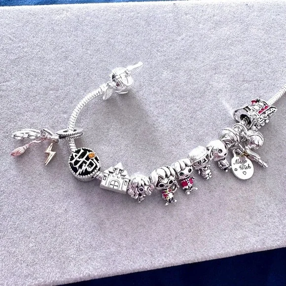 Harry Potter Charm Bracelet Hermione Ron Dobby Hogwarts Theme Pandora Bracelet - Picture 4 of 6